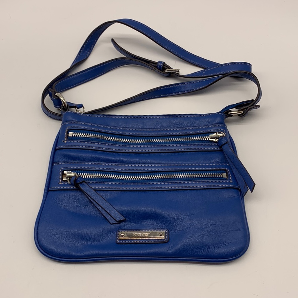 Nine West Pepsi Blue Crossbody with 3 Zipper Compartments